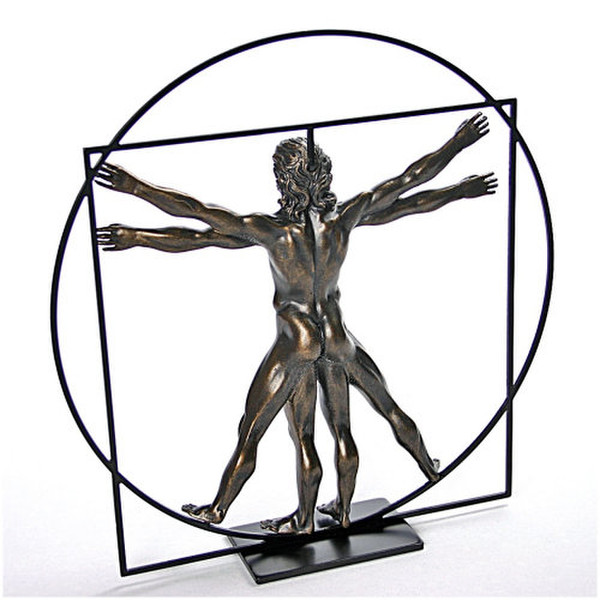 Vitruvian Universal Man by DaVinci Bronze Leonardo Nude Male Drawing